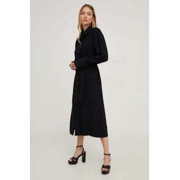 Answear Lab rochie culoarea negru, midi, drept