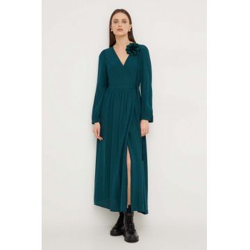 Answear Lab rochie culoarea verde, maxi, evazati