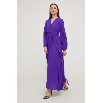 Answear Lab rochie culoarea violet, maxi, evazati
