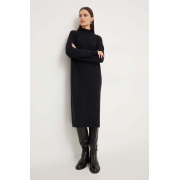 Answear Lab rochie din amestec de lana culoarea negru, midi, oversize