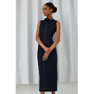 Answear Lab rochie jeans midi, mulata