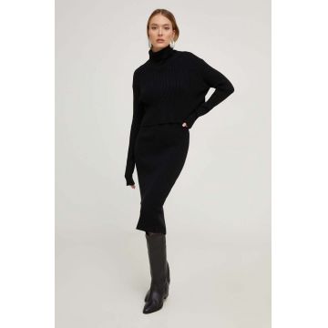 Answear Lab rochie si pulover culoarea negru, mini, drept