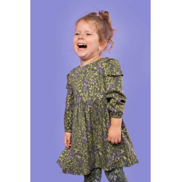 Coccodrillo rochie bebe culoarea verde, mini, evazati