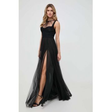 Elisabetta Franchi rochie culoarea negru, maxi, evazati
