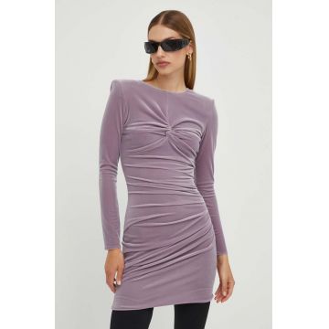 Elisabetta Franchi rochie culoarea violet, mini, mulata