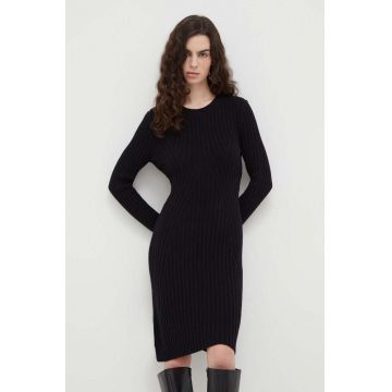 Marc O'Polo rochie din lana culoarea negru, mini, evazati