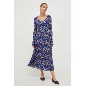 MAX&Co. rochie culoarea albastru marin, midi, evazati