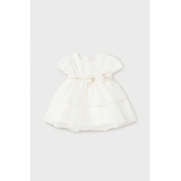 Mayoral Newborn rochie bebe culoarea bej, mini, evazati