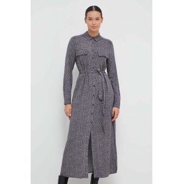 Pepe Jeans rochie culoarea gri, maxi, evazati