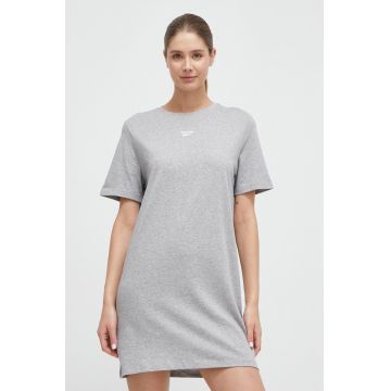 Reebok rochie din bumbac culoarea gri, mini, drept