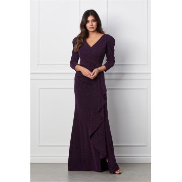 Rochie Antonia lunga mov cu glitter Rochie Antonia lunga mov cu glitter