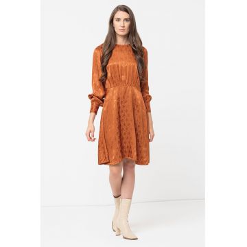 Rochie din satin cu maneci lungi