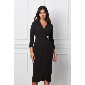 Rochie Miruna neagra cu accesoriu in talie