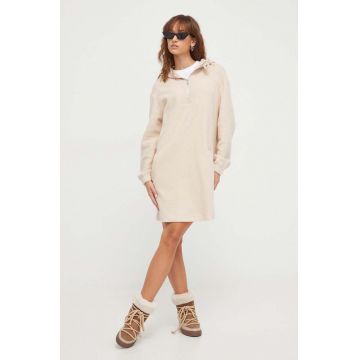 UGG rochie din bumbac culoarea bej, mini, oversize