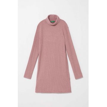 United Colors of Benetton rochie fete culoarea roz, mini, evazati