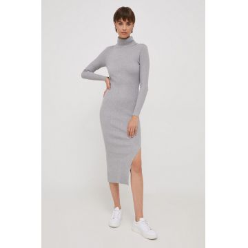 XT Studio rochie culoarea gri, midi, mulata