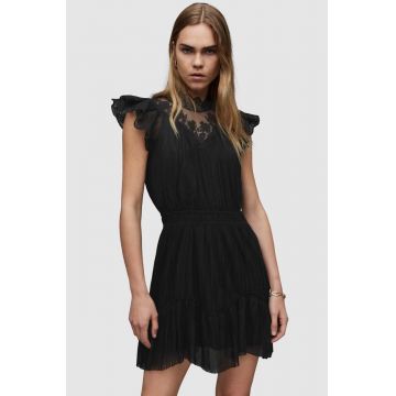 AllSaints rochie Azura culoarea negru, mini, evazati