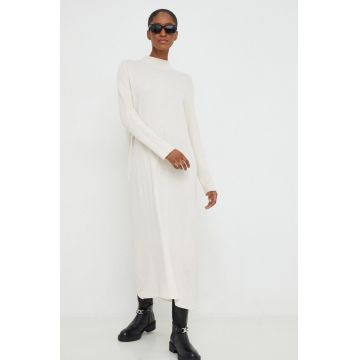 Answear Lab rochie culoarea bej, midi, drept