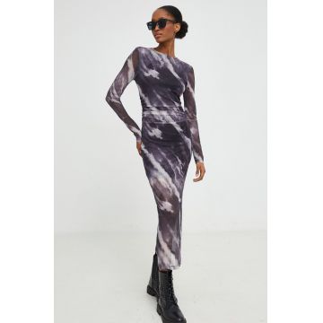 Answear Lab rochie culoarea gri, maxi, mulata