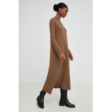 Answear Lab rochie culoarea maro, midi, drept