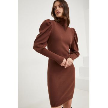 Answear Lab rochie culoarea maro, mini, mulata