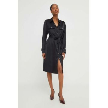 Answear Lab rochie culoarea negru, midi, evazati