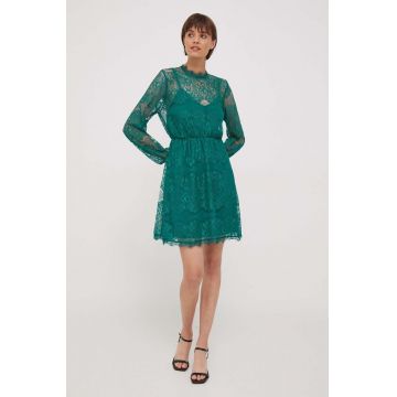 Artigli rochie culoarea verde, mini, evazati