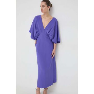 Liviana Conti rochie culoarea violet, maxi, drept
