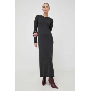 Liviana Conti rochie din lana culoarea gri, maxi, drept