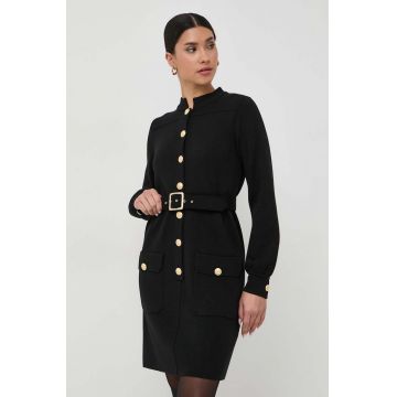 Luisa Spagnoli rochie din lana culoarea negru, mini, drept
