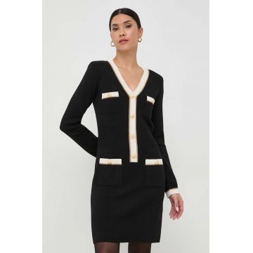 Luisa Spagnoli rochie din lana culoarea negru, mini, drept