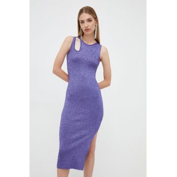 Morgan rochie culoarea violet, midi, mulata