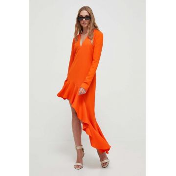 Moschino Jeans rochie culoarea portocaliu, maxi, drept