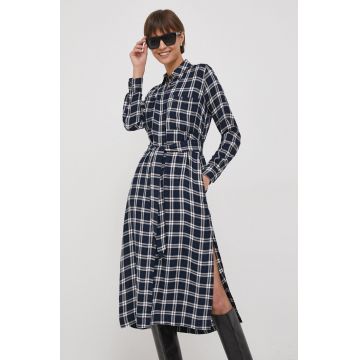 Pepe Jeans rochie culoarea albastru marin, midi, drept