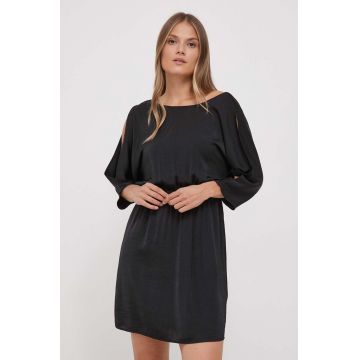 Pepe Jeans rochie culoarea negru, mini, evazati