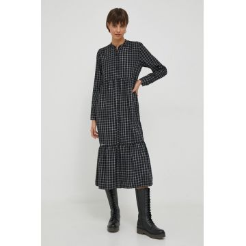 Pepe Jeans rochie din bumbac Jade culoarea negru, midi, evazati