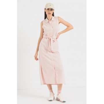 Rochie-camasa maxi cu slituri laterale - fara maneci