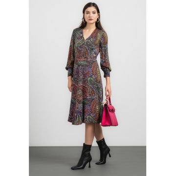 Rochie evazata cu imprimeu paisley