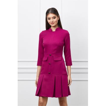 Rochie Moze magenta cu pliuri la baza