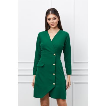 Rochie Moze verde cu nasturi