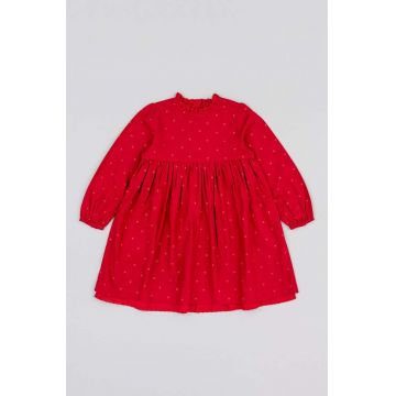 zippy rochie din bumbac pentru copii culoarea rosu, mini, evazati