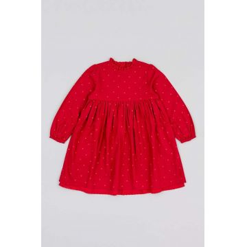 zippy rochie din bumbac pentru copii culoarea rosu, mini, evazati