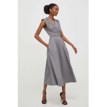 Answear Lab rochie culoarea gri, midi, evazati