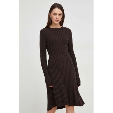 Answear Lab rochie culoarea maro, mini, evazati