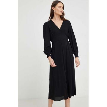 Answear Lab rochie culoarea negru, maxi, evazati