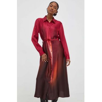 Answear Lab rochie culoarea rosu, midi, oversize