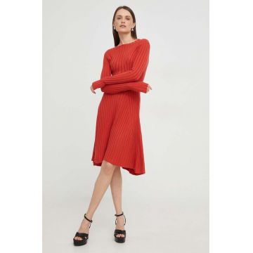 Answear Lab rochie culoarea rosu, mini, evazati