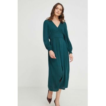 Answear Lab rochie culoarea verde, maxi, evazati