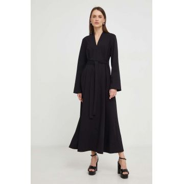 Answear Lab rochie din lana culoarea negru, maxi, drept