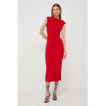 Marella rochie culoarea rosu, maxi, mulata